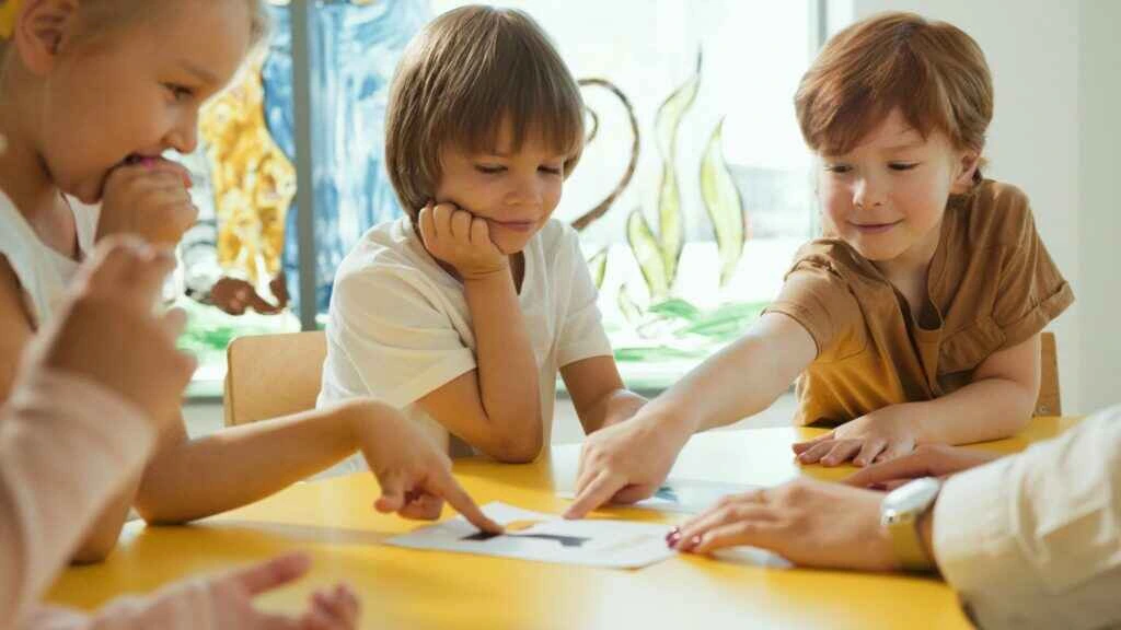 students doing the study in classroom